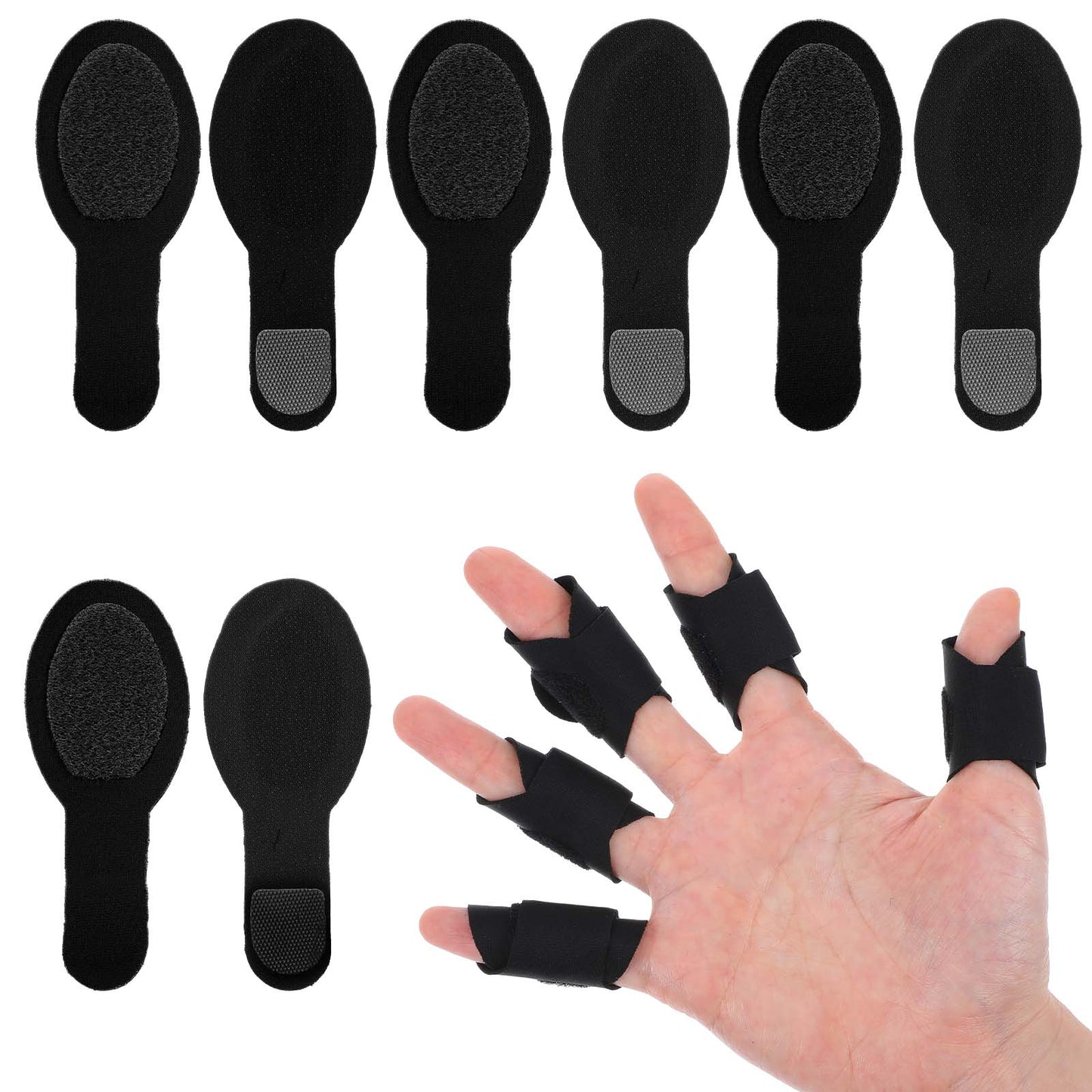 AOZUO 8pcs Finger Splints, Trigger Finger Support Braces Finger Tape Finger Wraps Straps Ultra-Thin Finger Stabilizer for Finger Injury Pain Relief Broken Arthritis Sprain Support Protect(Color B)