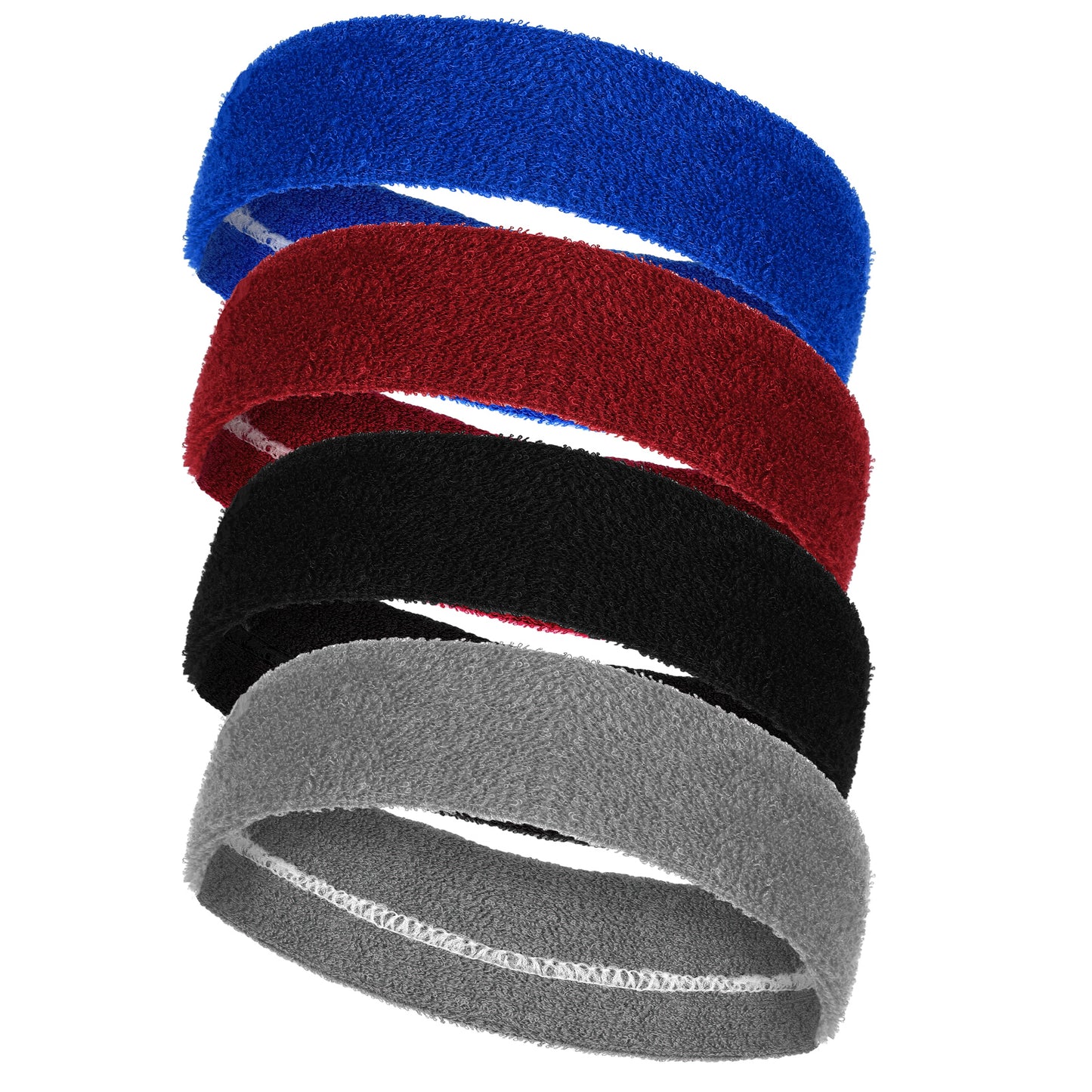 AOZUO 4 Schweißband Stirn,Stirnband Herren Damen,Elastisches Rutschfestes Schweissband Sport Schweißbänder Haarband Stirnbänder für Feuchtigkeitstransport Yoga Joggen Laufen Radfahren Männer Frauen