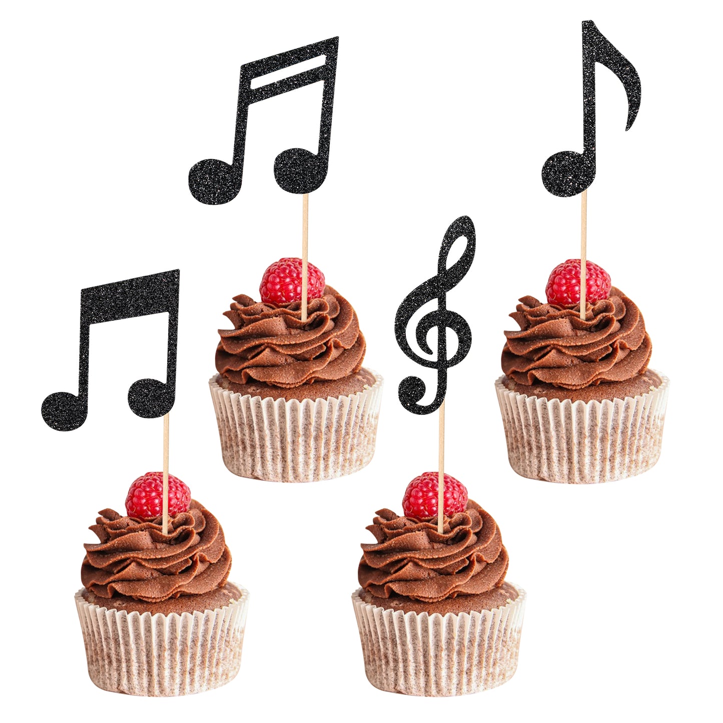 cobee 36pcs Note Party Cake Decoration, Cake Topper, Microphone Cake Decoration, Guitar Cupcake Decoration Cupcake, for Rock Concert Theme, Wedding, Birthday Party, Cake Decoration Supplies