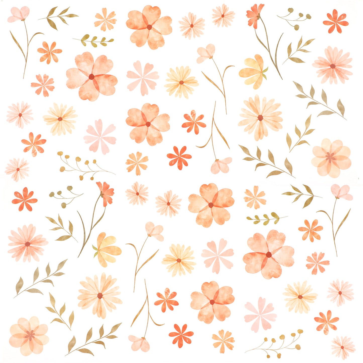 Molain 9 Sheet Boho Floral Wall Stickers, Removable Reusable Flower Wall Stickers Daisy Walls Flower Decals for Playrooms Bedrooms Art Spaces with High Coverage