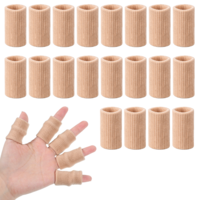 TIESOME 20 Pcs Finger Sleeves for Arthritis, Elastic Finger Compression Sleeves Thumb Splint Support, Breathable Pain Relief Protector for Tendon, Joint and Arthritis, Sports Aid (Skin Tone)