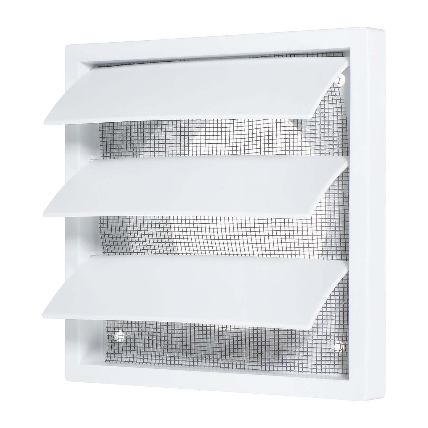 Amabro 4 Inch/100mm Air Vent Cover Gravity Grille Louvred Wall Vent with Flyscreen Mounting Screws Fit for Extractor Fan Garage Bathroom Kitchen Tumble Dryer Outside Wall (140x140mm)
