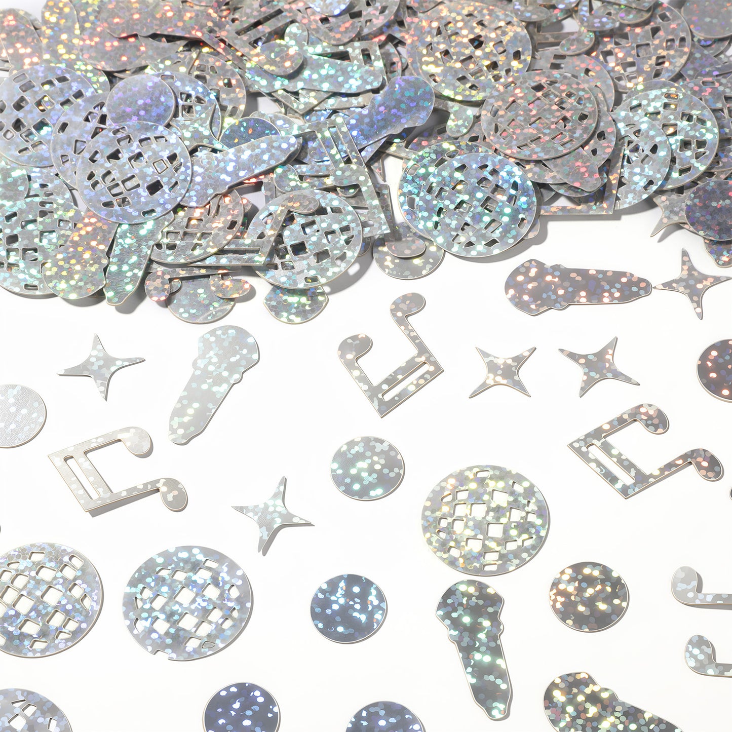 HJZHII 200Pcs Disco Confetti, Glitter Disco Ball Table Confetti Mini Discos Ball Music Note Confettis Discos Balls Party Decorations for 70s 80s Hippie Birthday Music Partys Table Decor Supplies