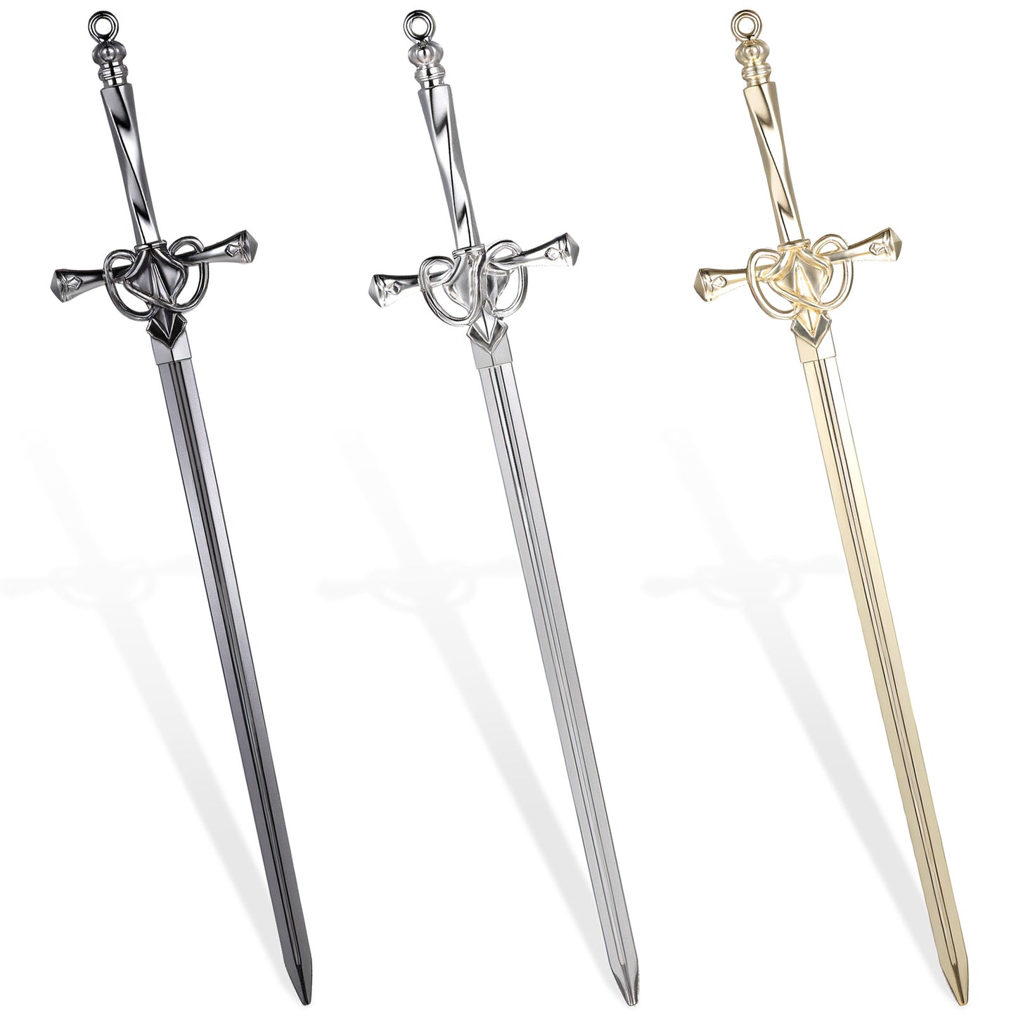 Molain 3 Pack Letter Openers, Sword Letter Opener with Ergonomic Handle Stainless Steel Mail Opener Tool Fancy Decorative Envelope Openers for Home and Office Mail Supplies (Black Gold Silver)