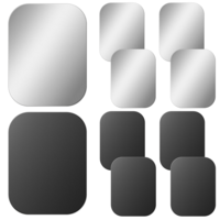TIESOME 10 Pcs Adhesive Thin Magnetic Plates for Phone Case, Compatible with Magnetic Mounts, Metal Base Plate (Black & Silver, 1.97 x 1.5 In)