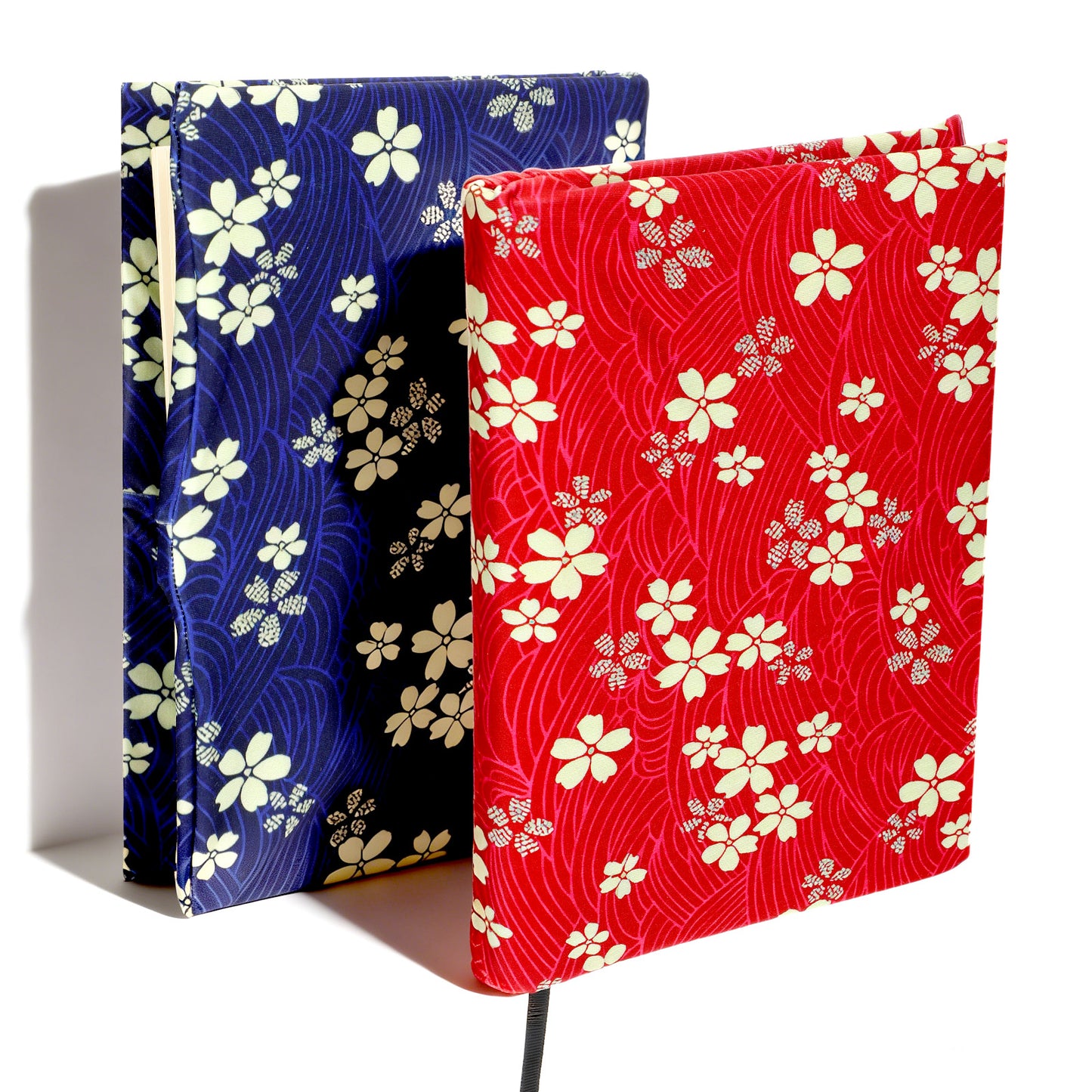 WJIAAA Book Covers for Paperbacks,2Pcs Book Cover Protector Adjustable Fabric Fit A5 Size 5.5x8.2 Inch Paperbacks for Hardcover Softcover Novels Protection Dark Blue and Red