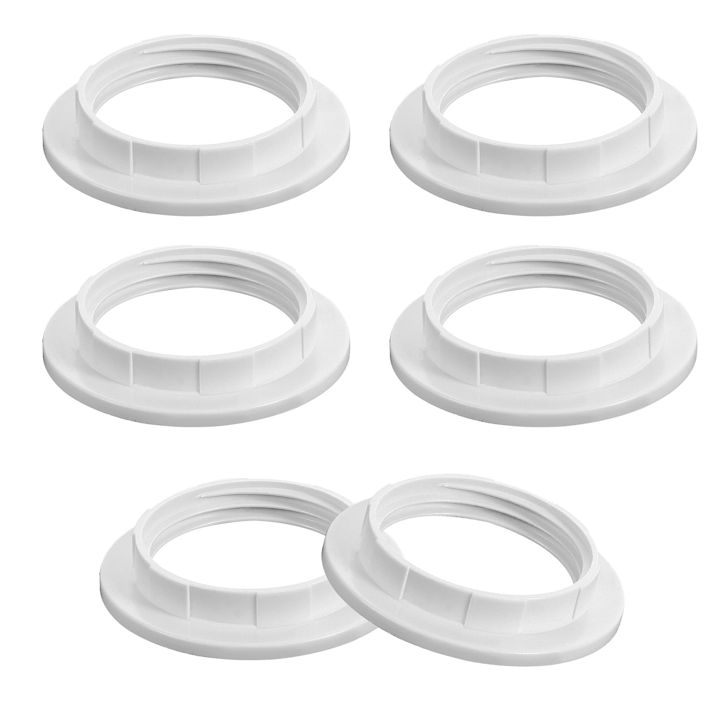 Giantree 6Pcs Lamp Shade Ring, Lamp Shade Holder Lamp Shade Adapter, Lamp Parts Black Threaded Reducer, Light Socket Collar Ring and Replacement Adapter for Light Fixtures, Hanging Light (White)