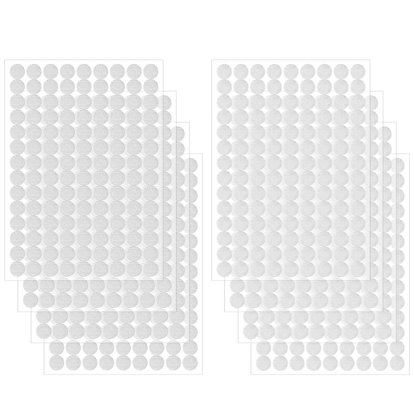 JIYIN Self Adhesive Dots, 1008Pcs(504 Pair Set) 0.39 Inch / 10mm Diameter Hook and Loop Self Adhesive Dots Tape, Nylon Strong Adhesive Back Dots for Arts and Crafts School Office Home(White)