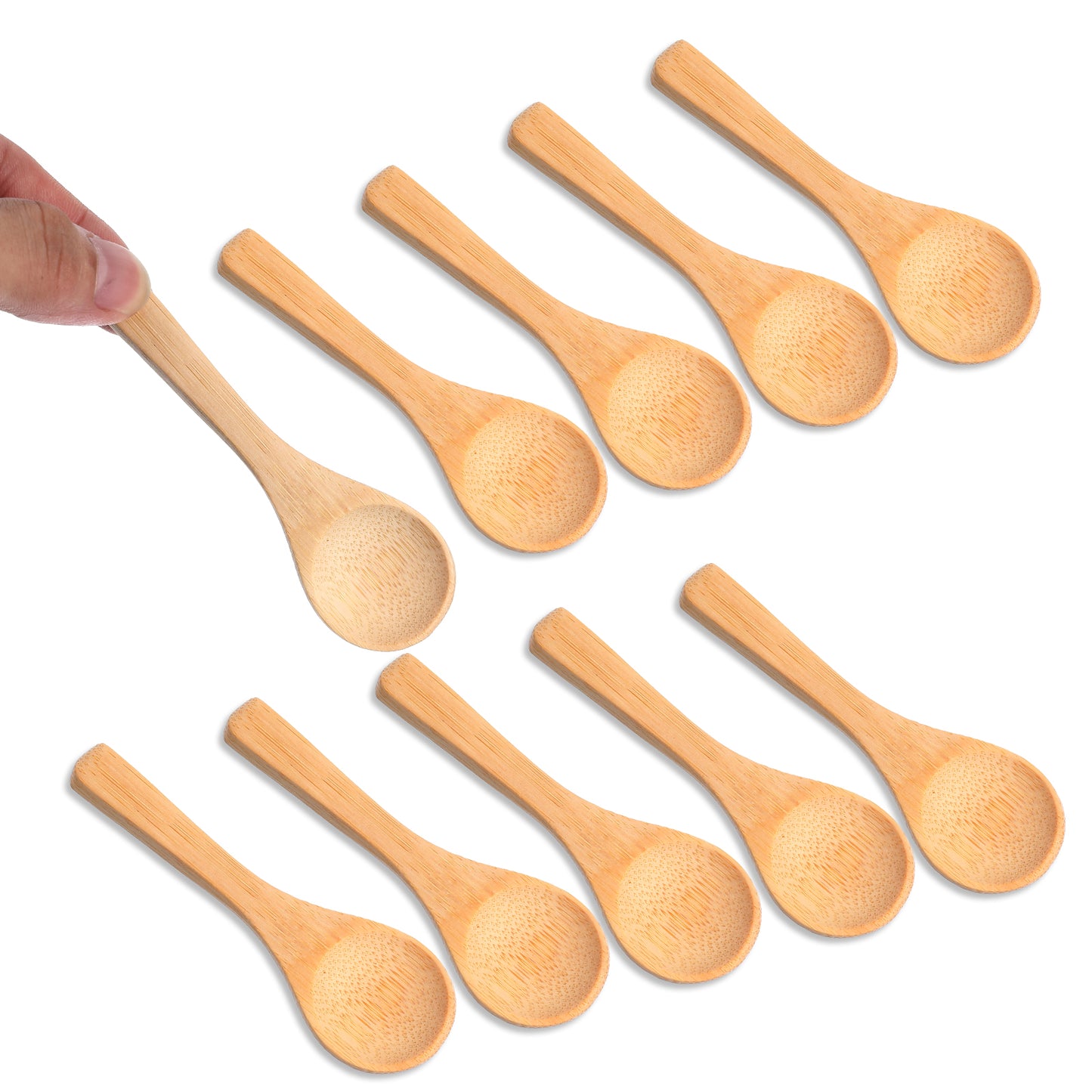 Yuanchu Wooden Spoons for Crafts, 10 pcs 3.9 inch Bamboo Utensils Small Wooden Spoons for Jars Honey Small Spoons Mini Serving Spoons Stirring Sauces Salt Sugar Pepper Tea Coffee Ice Cream Beads