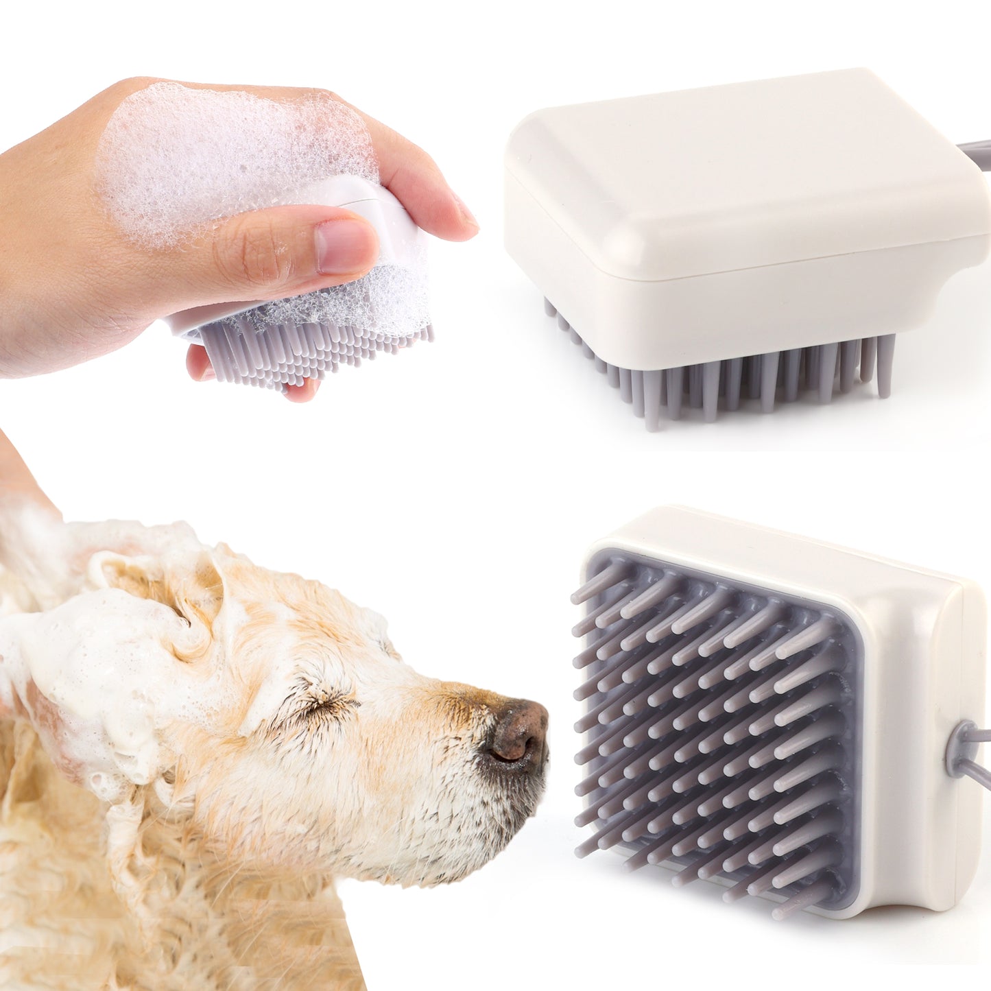 Molain Cat Dog Brush, Puppy Bath Brush, Small Dog Grooming Brush, Dog Shower Brush, Pet Massage Rubber Comb,Puppy Hair Brush, Dog Washing Brush,Dog Shampoo Brush for Dogs and Cats, Pet Bathing Tool