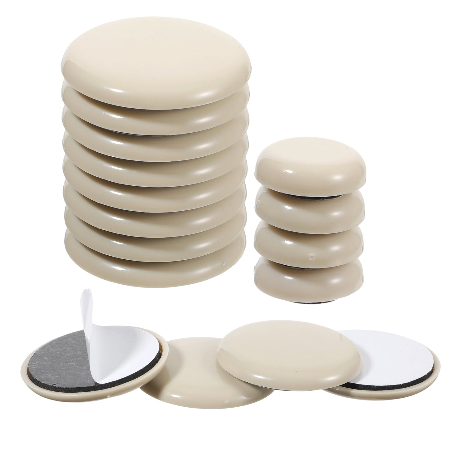 WJIAAA Furniture Sliders,16 pcs Self-Adhesive Moving Slider and Glider Furniture Glides for Heavy Items 2 and 0.75 inches for Carpet and Hard Wood Floors Beige
