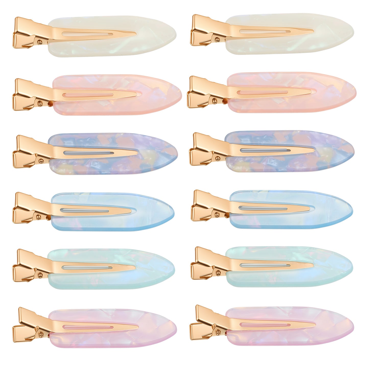 simarro 12 Pcs No Crease Hair Clips, No Bend Flat Duckbill Clips Makeup Hair Clip Flat Hairstyle Accessories for FaceWashing Hairdressing Bangs Waves Woman Girl