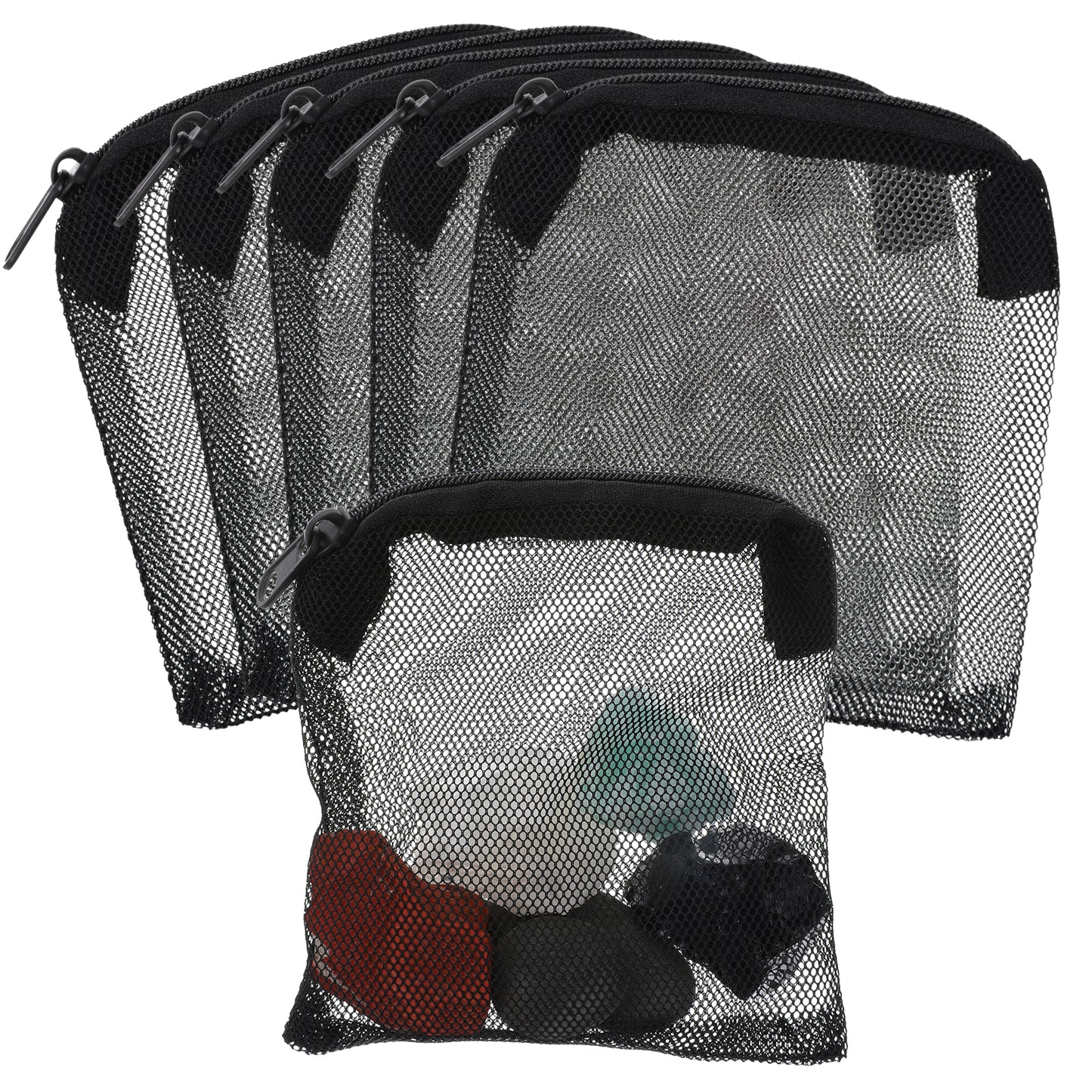 JJUNW 15Pcs Aquarium Filter Media Bags, Mini Fish Tank Media Mesh Filter Bags Reusable for Activated Carbon,Filter Stones(4.3”×3.9”(Black)