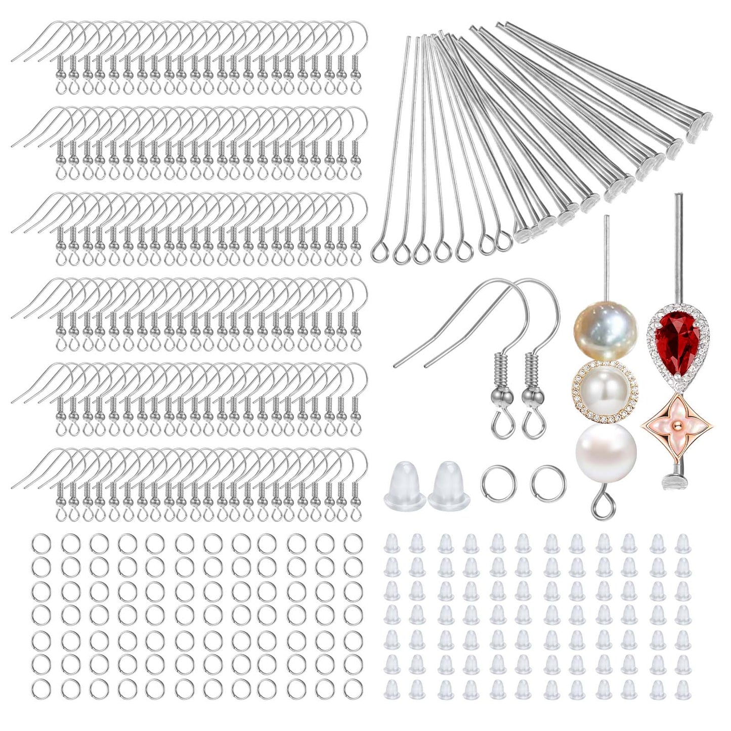 cobee 800 Pcs Earring Hooks for Jewelry Making, Earring Making Kit Stainless Steel Bargain Finds, Hypoallergenic Earring Wires Jump Rings for DIY Jewelry Making Supplies(Gold)