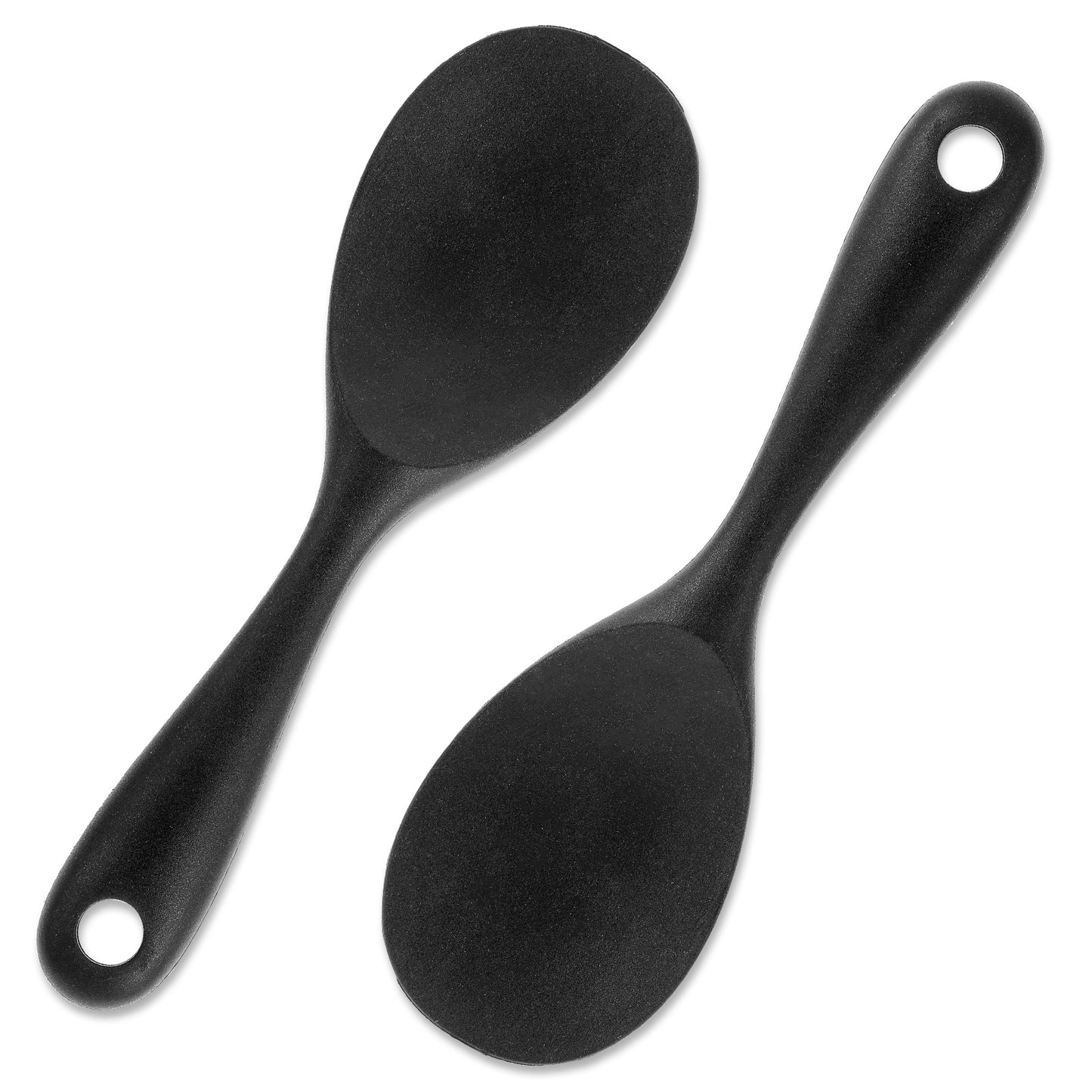Yuanchu Silicone Rice Spoon Set, 2Pcs Non Stick Rice Paddles Rice Cooker Spoon Heat Resistant Rice Scooper Spatula Kitchen Works for Rice Mashed Potato Sticky Foods