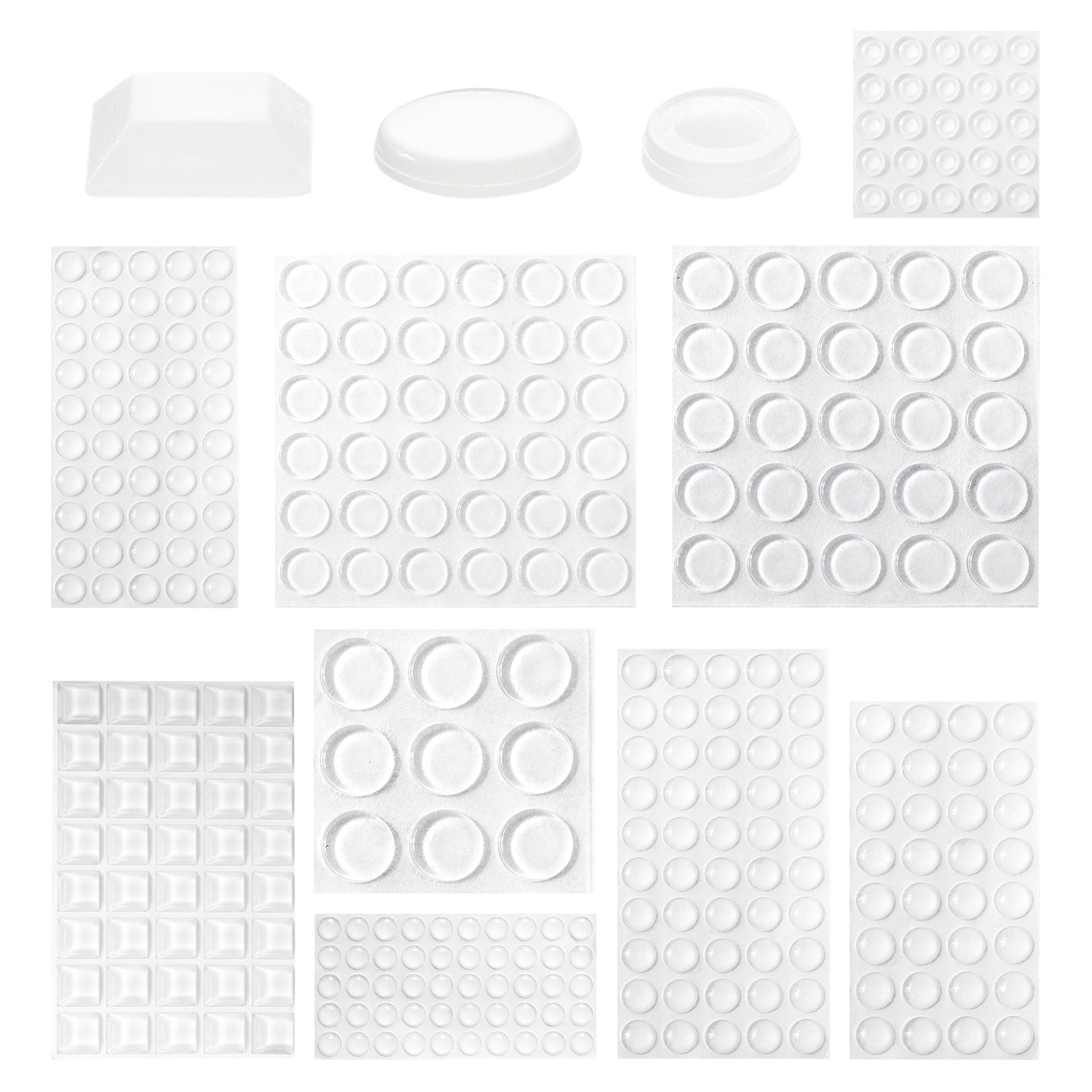 JJUNW 317 Pieces Cabinet Bumper Set, Silicone Cabinet Door Bumpers, Clear Self-Adhesive Rubber Pads for Cabinet Doors Cupboards, and Kitchen Cabinet Protectors – Dampen Noise & Protect Surfaces