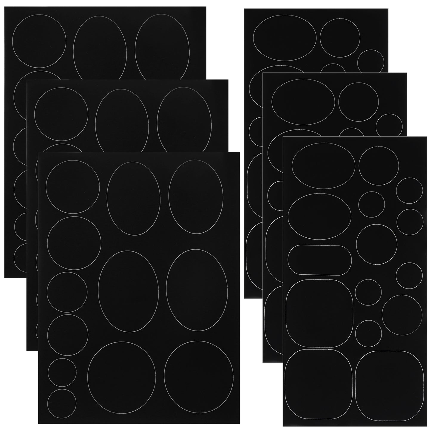 JIYIN 6 Sheets/186Pcs Down Jacket Repair Patch, Black Self Adhesive Nylon Repair Patch Waterproof Fabric Clothing Repair Tape for Puffer Jacket Coats Tents Sleeping Bags Ski Pants Holes Fixing(162Pcs)
