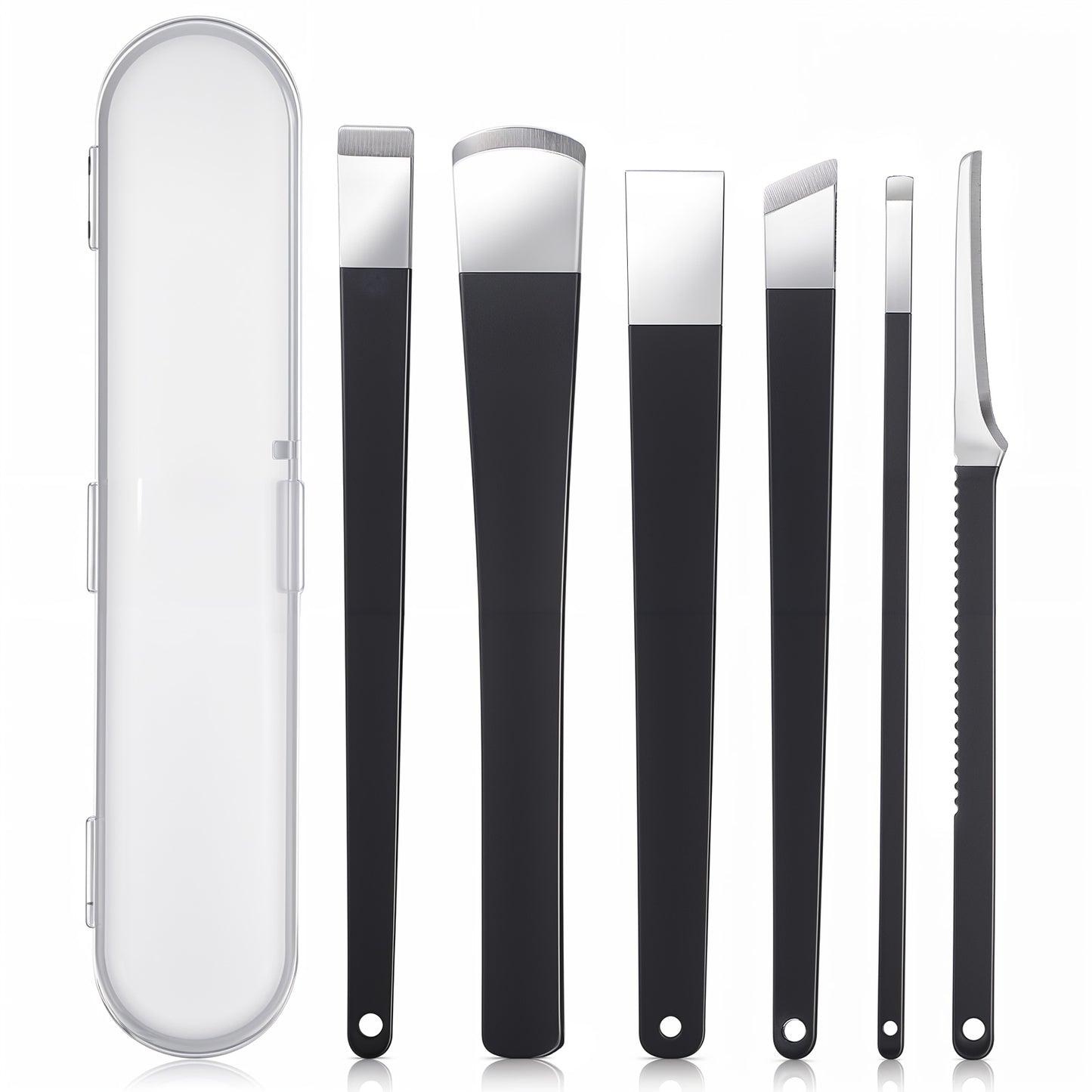 Yuanchu 6Pcs Professional Pedicure Knife Kits, Stainless Steel Nail Knives Cuticle Remover Dead Skin Corn Foot Callus Remover Foot Care Tools for Home Beauty Salon