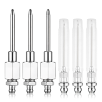 Yuanchu 6pcs Grease Needle Accessory Set, 3 Grease Needle Dispensers 3 Grease Injector Needles Stainless Steel Grease Needle Tip Grease Needle Needle Kit Grease Needle Tip Fitting Tool Accessory