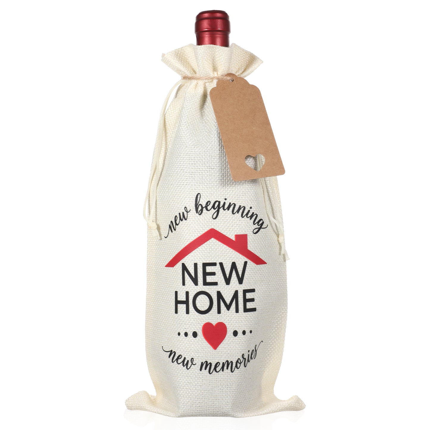 SULIKJHUI Housewarming Gift Bag, 13.58 x 5.91 Inches, Fits Standard Wine/Champagne Bottles, Crafted with Paper