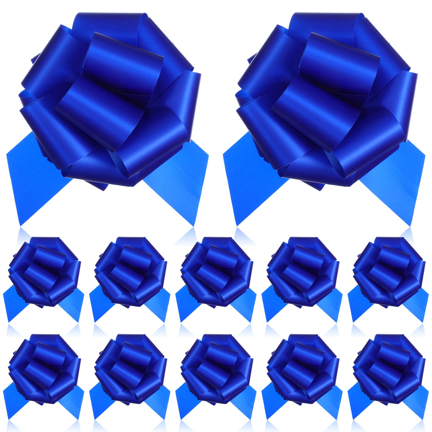 WJIAAA 12 PCS Blue Pull Bows for Gift Wrapping,6 Inch Gift Bows for Presents Wedding Christmas Party Decorations Valentine's Day