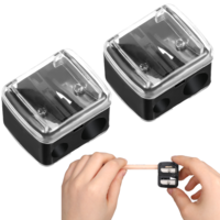 2 Pcs Eyeliner Sharpener, 2 Holes Makeup Sharpener, Eye Pencil Sharpeners, Eyebrow Pencil Sharpeners, Cosmetic Pencil Sharpener for Lip Liner, Eyebrow Pencil, Eyeliner Pencils
