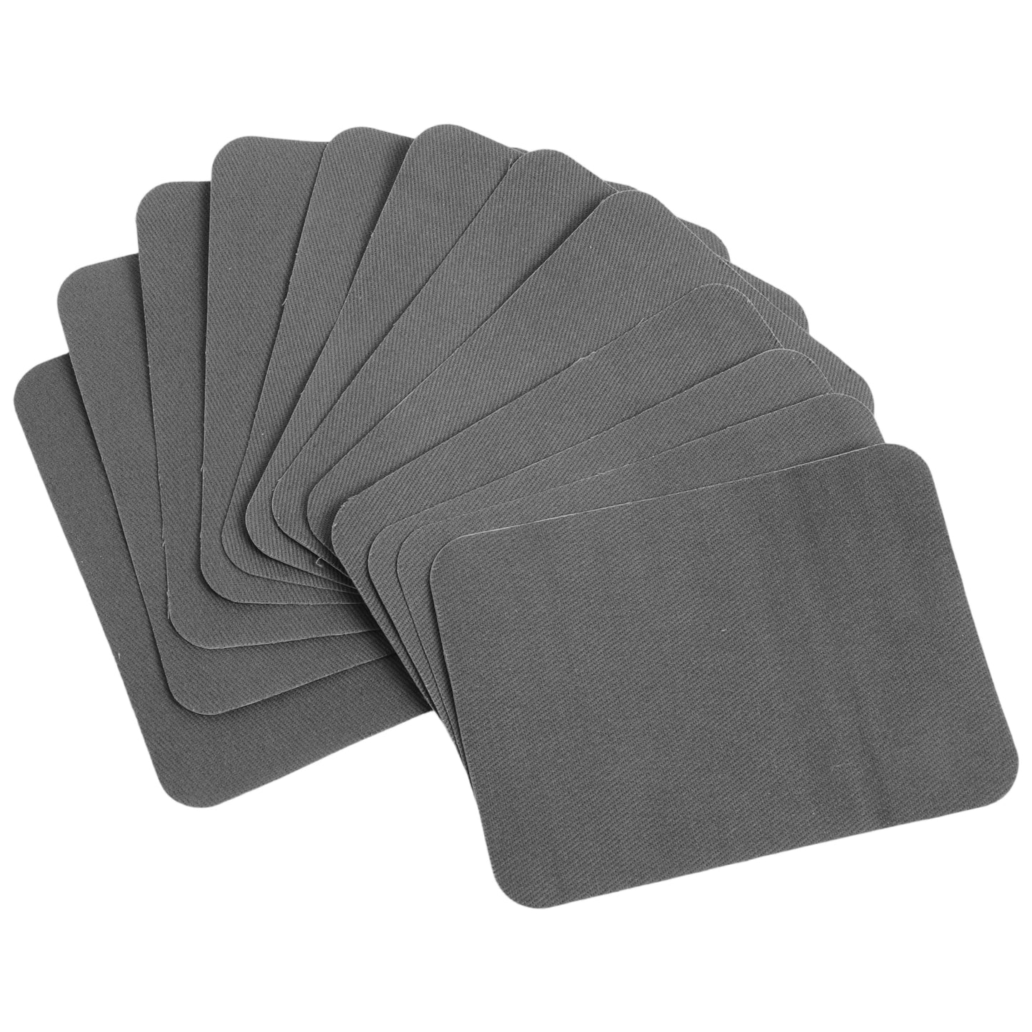 Jeffdad 12PCS Fabric Repair Patches, 4 x 3 Inches Premium Denim Iron On Patches for Clothing Inside & Outside Pants Patch for Holes Iron-on Repair Patch for Clothes Jeans Pants(Gray)