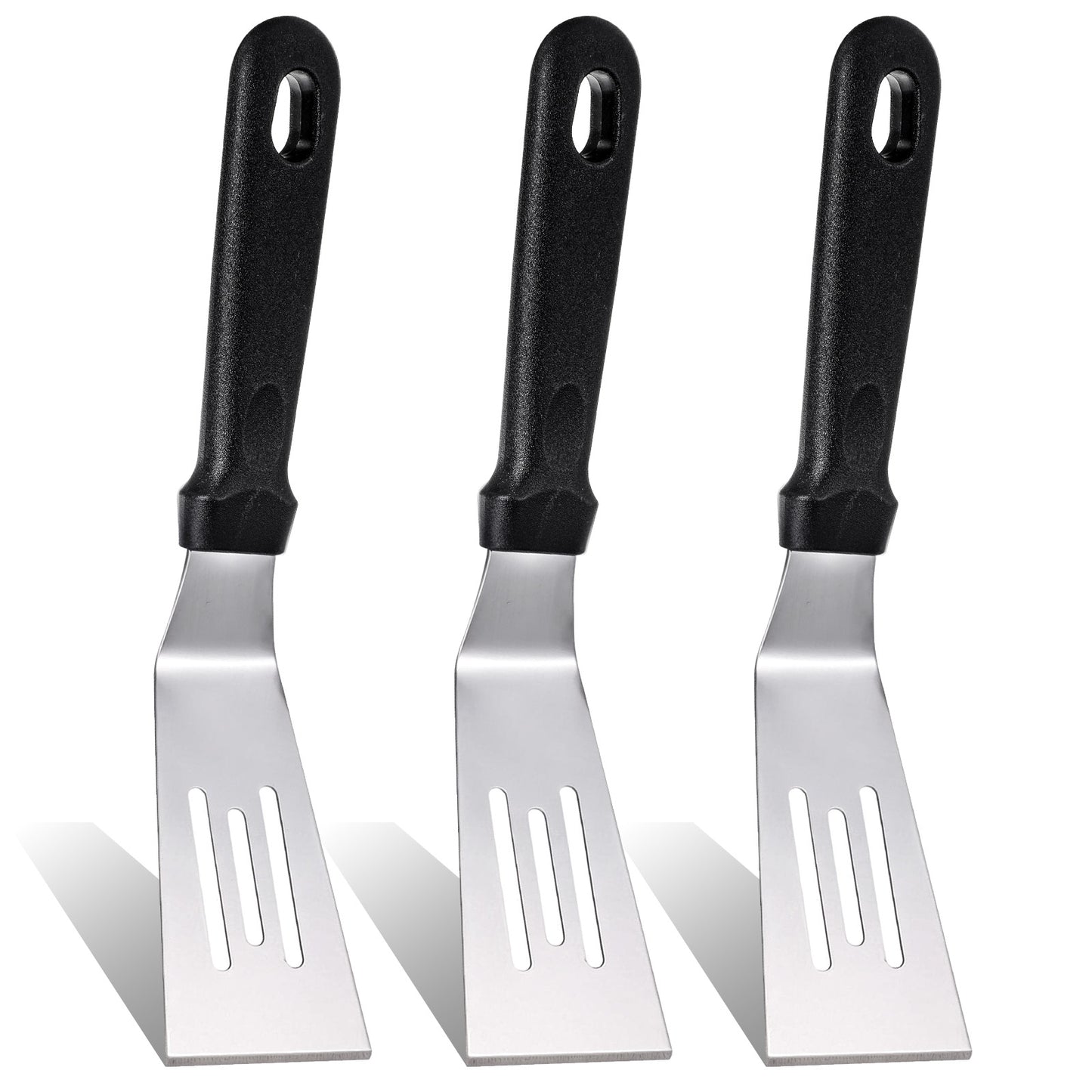 TIESOME Small Metal Spatula Set - 3Pcs Mini Spatulas for Cooking and Baking, Stainless Steel Brownie Spatula with Non-Slip Handle Metal Spatula for Cooking Brownie Cookie Lasagna and More