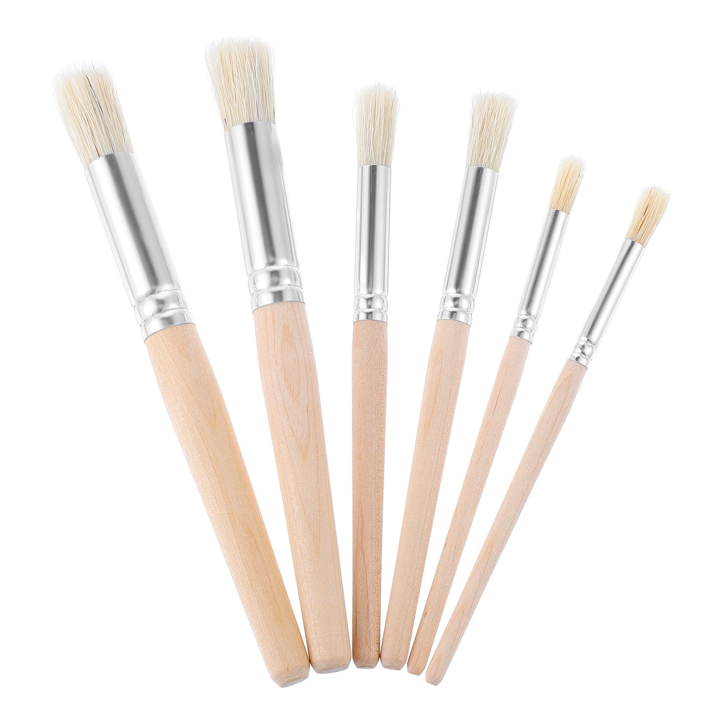 MBAIYO 12Pcs Wooden Stencil Brushes Set, Stencil Brush Bristle Paint Brushes for Painting on Wood Wall Stencils Projects Card Making DIY Crafts Acrylic Oil Watercolor