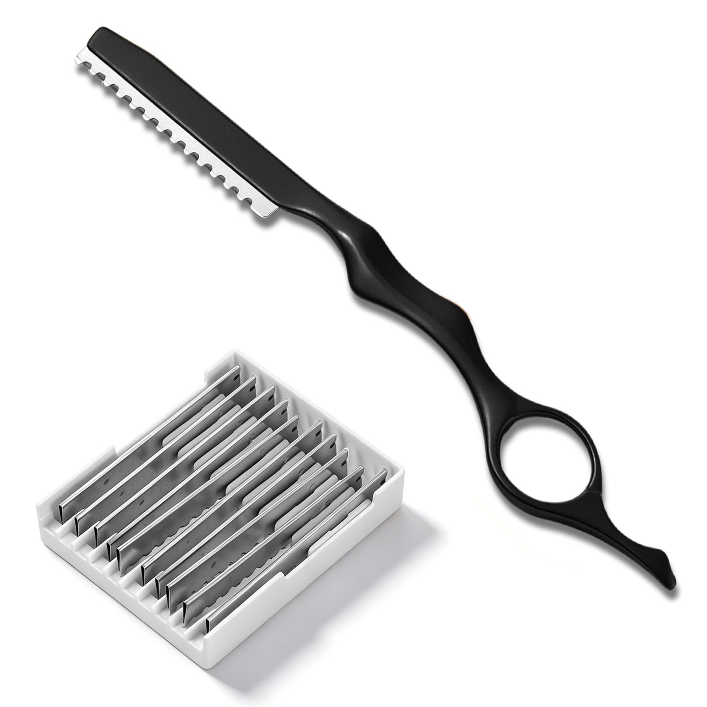 SULIKJHUI 11 Pcs Hair Razors for Cutting Hair, Professional Feather Styling Razor with Blades, 6.89" Salon & Home Use (Gold)