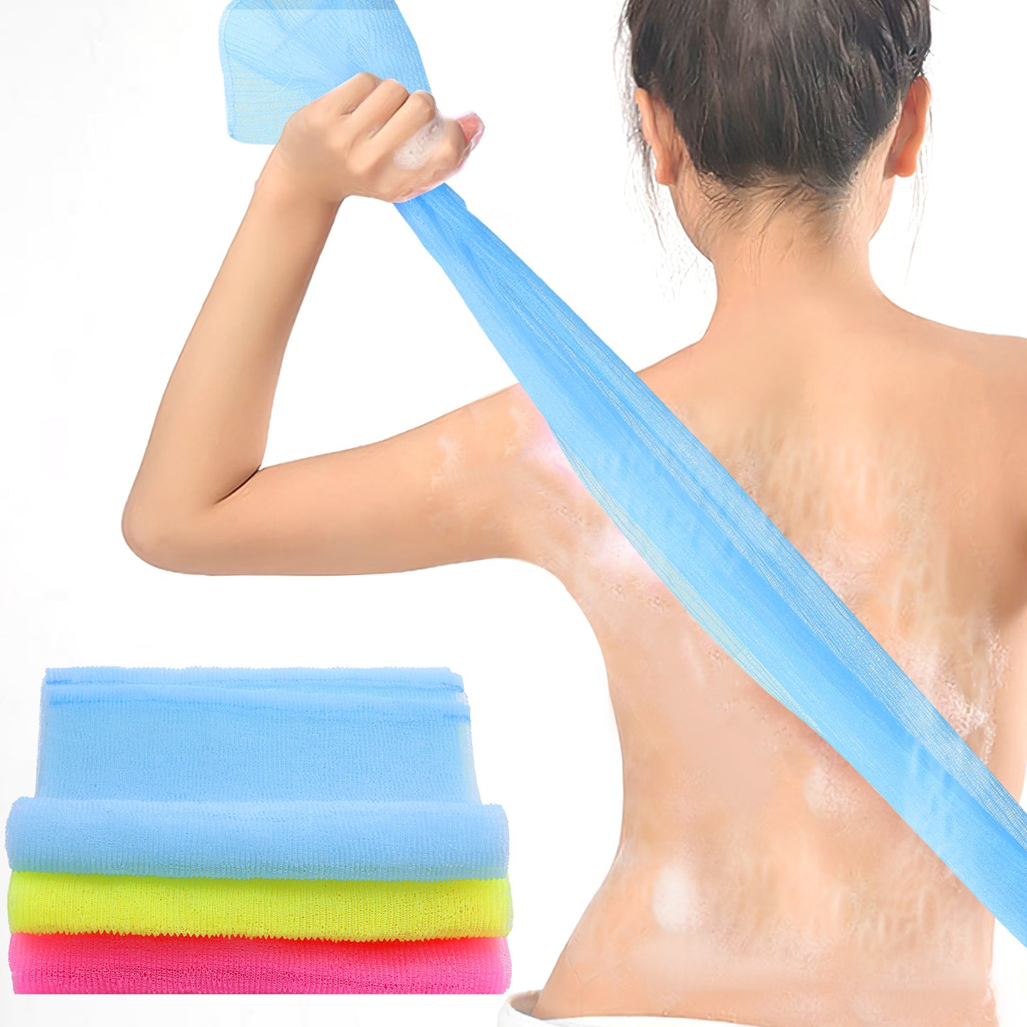 DOPENSPI 4PCS Exfoliating Washcloth, Japanese Exfoliating Towel Japanese Body Back Scrubber Exfoliatings Shower Towels Exfoliatings Luffah Towel for Men Women Dead Skin Remove