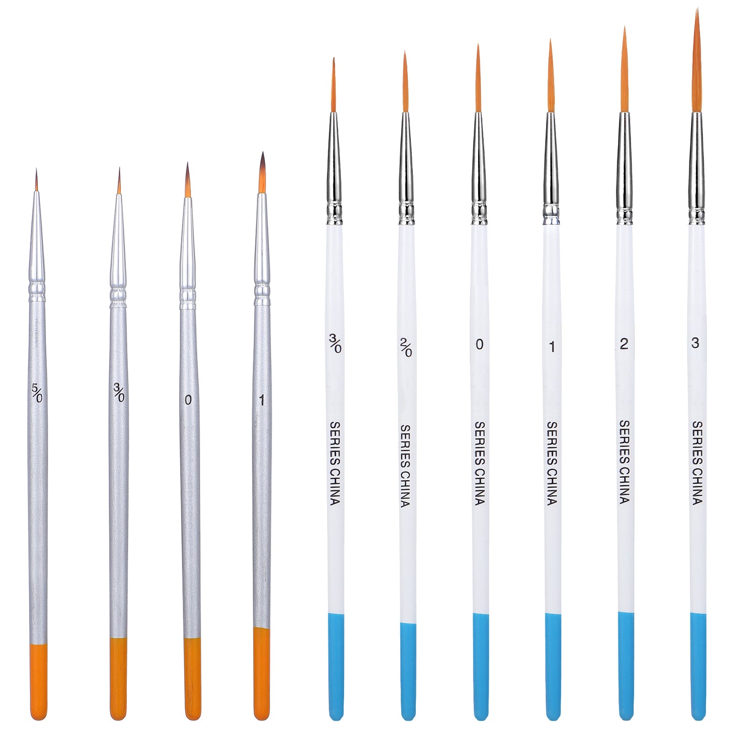 Molain 10 Pcs Script Liner Brushes, Highly Flexible Extra Long Fine Point Tip Paint Brushes Detail Paintbrushes for Acrylic Watercolor Oil, Detailing Pinstriping Nail Model Miniature Painting