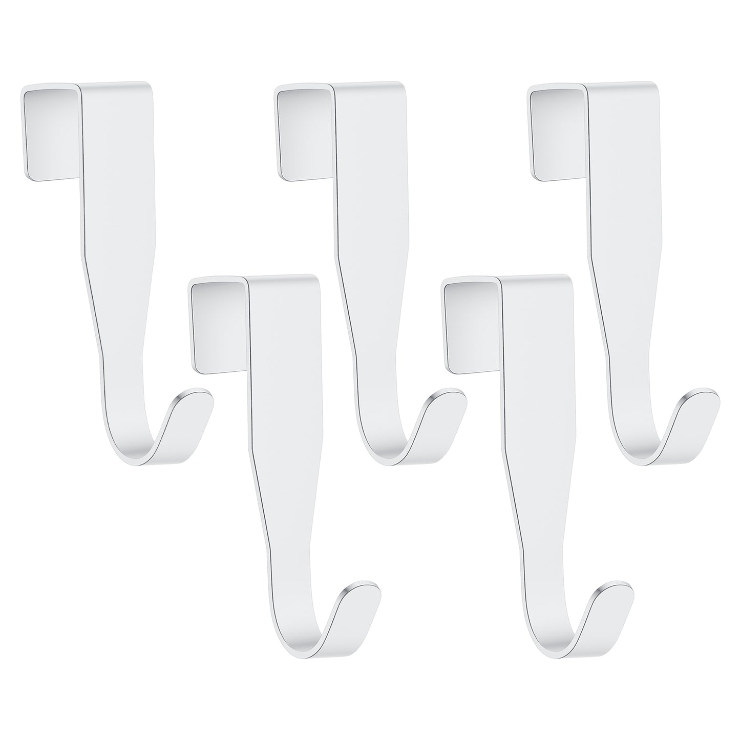 SHENLIU 5 Pcs Over Cabinet Door Hook, Over Door Hooks Single Over Door Hangers Heavy Duty Cabinet Hooks for Kitchen Bathroom Bedroom Hanging Clothes Starter Garland