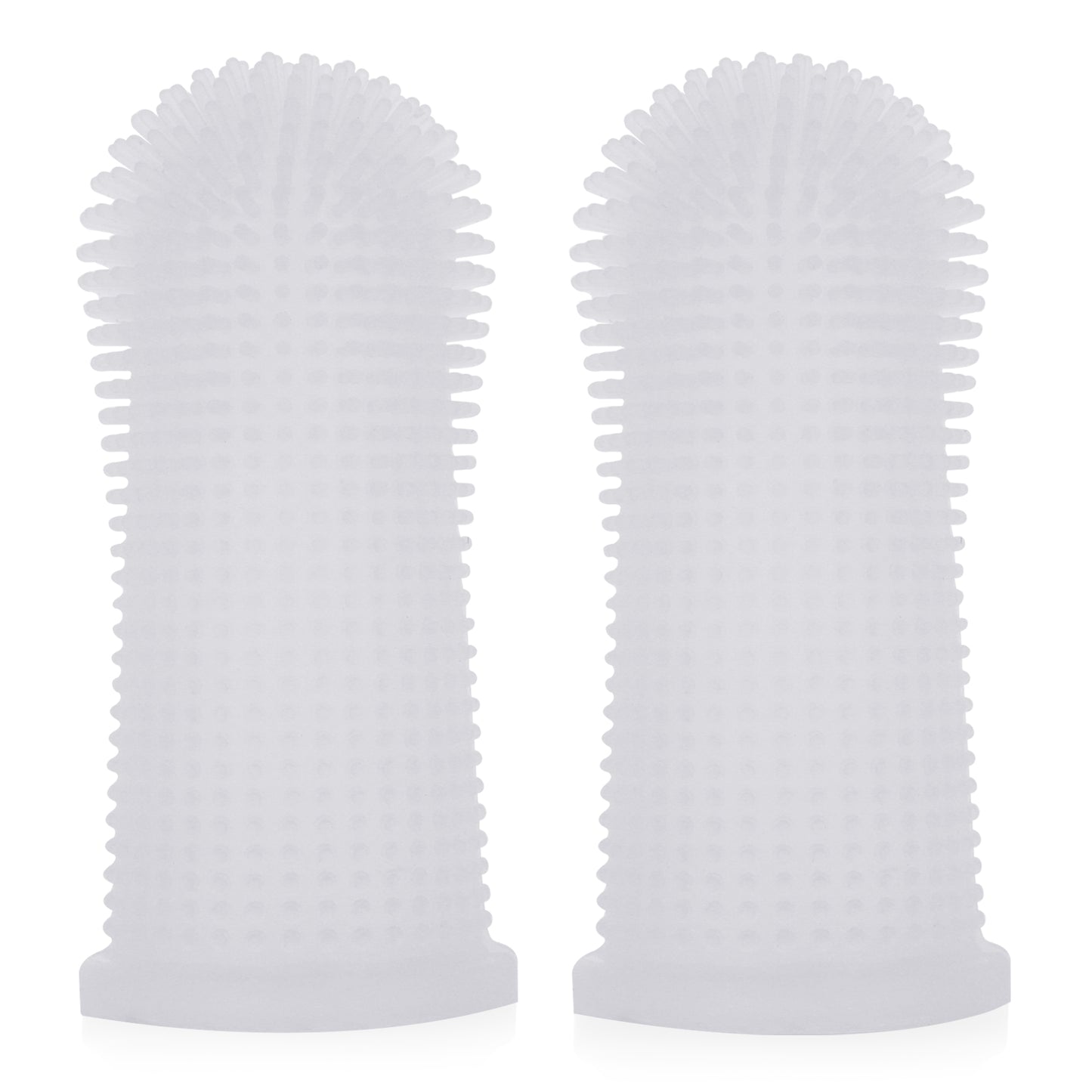 Molain Dog Toothbrush 360º Pet Toothbrushes Silicone Finger brush Full Surround Bristles for Easy Cleaning (2Pcs White)