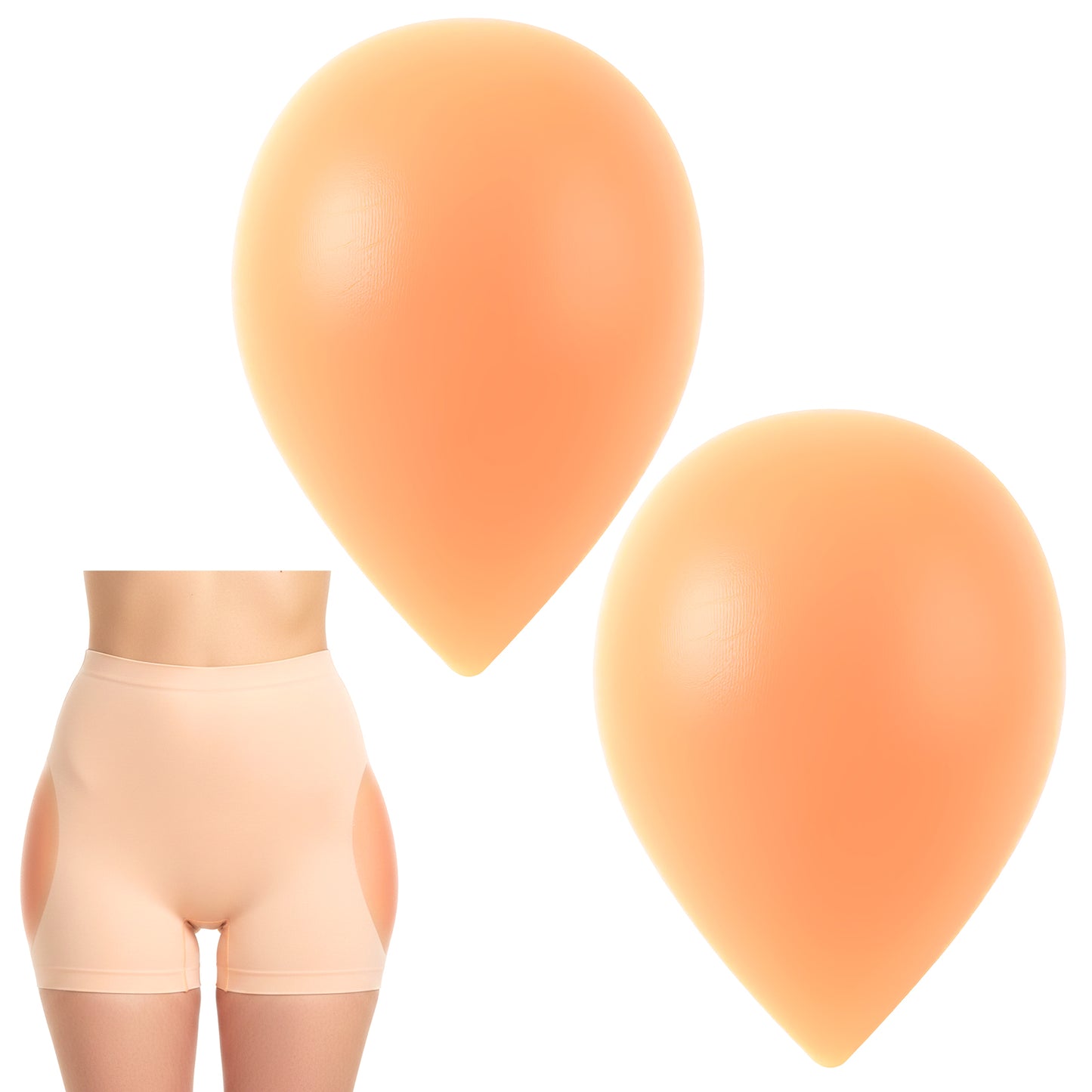 WJIAAA 2 Pcs Silicone Hip Pads for Bigger Butt, Reusable Butt Pads Shapewear for Women Hip Enhancing & Butt Lifting, Creates a Rounder Butt & Hourglass Figure, Seamless Invisible (Skin Color)