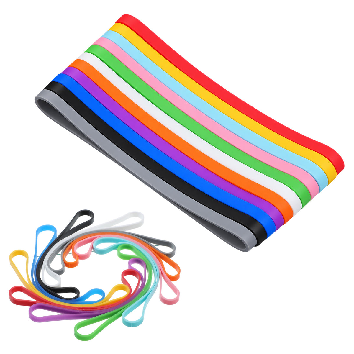 Jeffdad 33PCS Large Rubber Bands, 5mm Wide Thick Elastic Rubbers Band