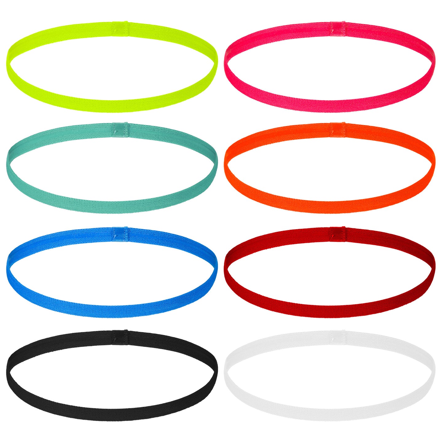 simarro 8Pcs Elastic Headbands for Women, Thin Elastic Sports Headbands Stretchy Skinny Non-Slip Athletic Hair Bands for Women Men Workout Running
