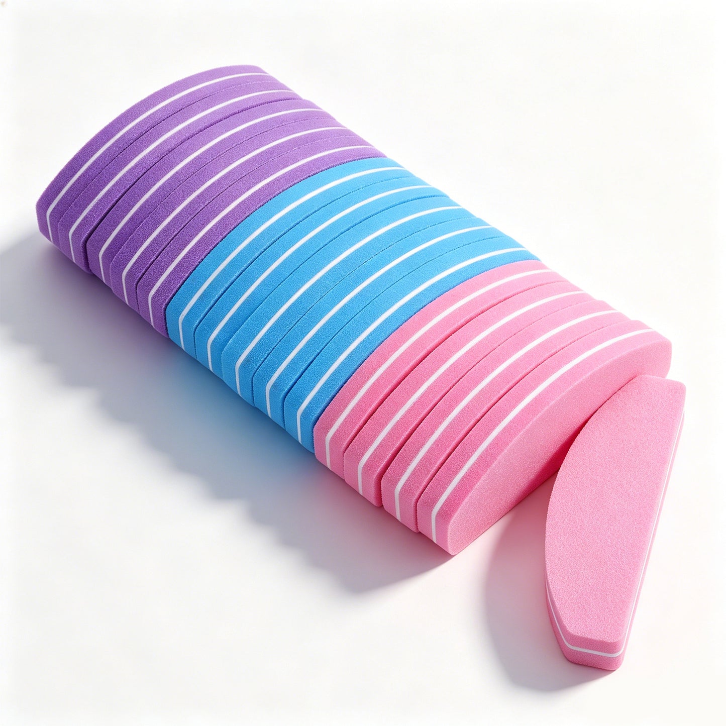 SULIKJHUI 30 PCS Buffers, Nail Buffer Files, Sponge Nail Buffer Blocks for Natural Gel Acrylic Nails, Manicure Sanding Tools (Pink, Blue, Purple)