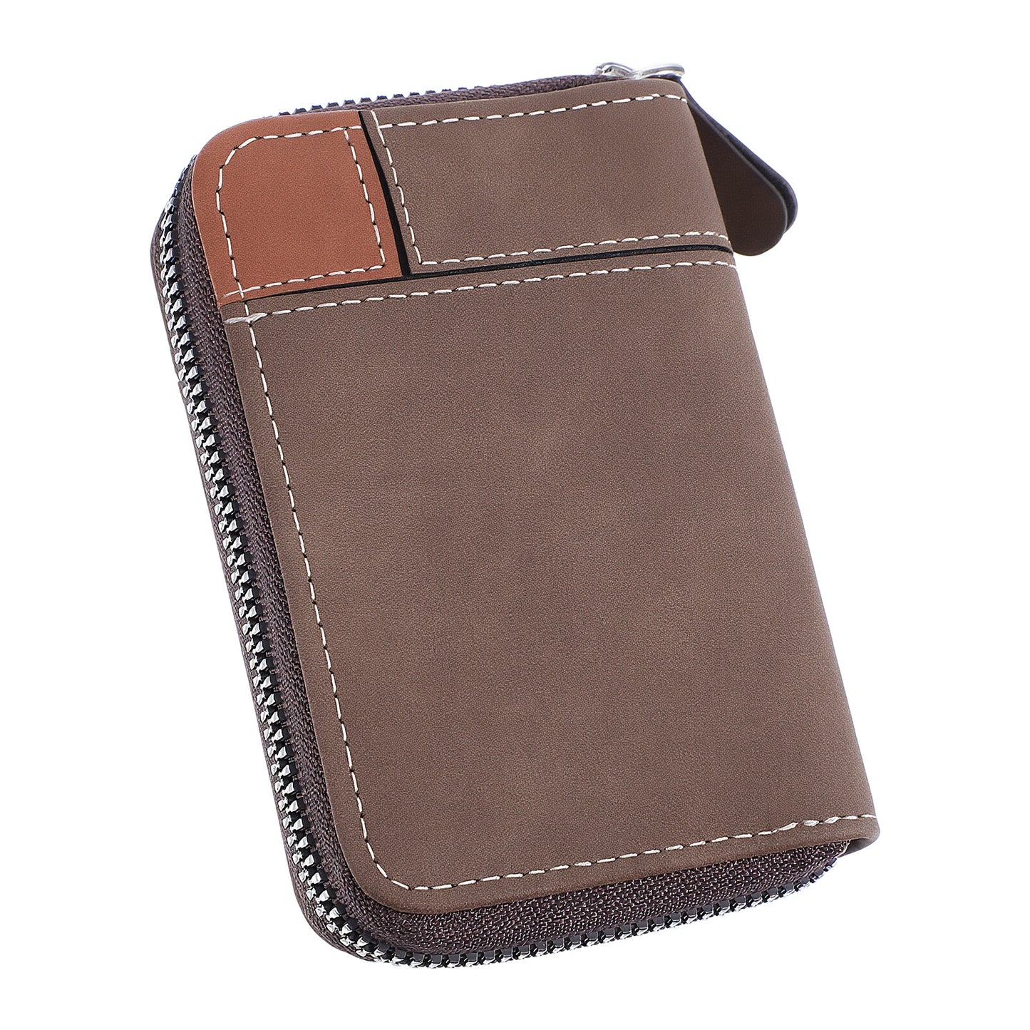 Molain RFID Blocking Card Holder, PU Leather Wallet for Men with Zipper Credit Card Holder for Cash and Cards