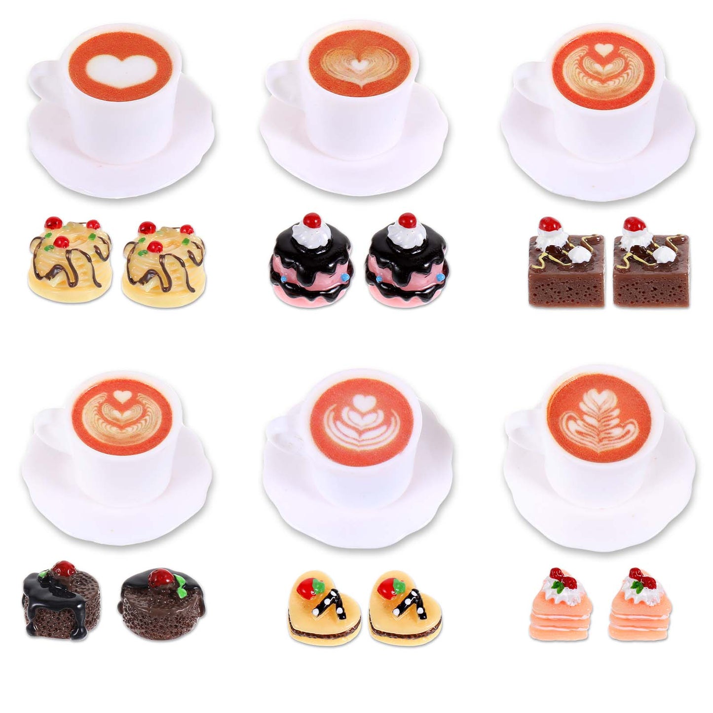 Giantree 24Pcs Miniature Food Models, Mini Brands, Mini Verse Mini Dessert Coffee Cup DIY Accessories, Miniature Dollhouse Set Pretend Play Food Set, Play Kitchen Game Party Toys