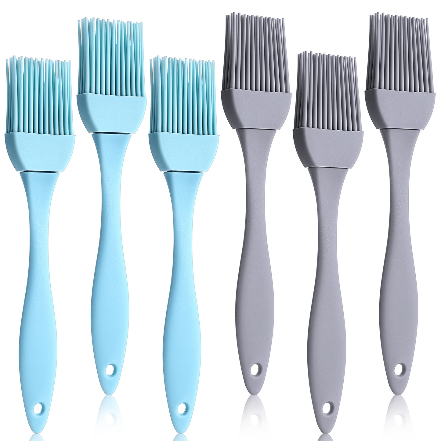 DOPENSPI 6PCS Silicone Pastry Brush, Heat Resistant Basting Pastry Brush Grill Brushes BBQ Brushes for Kitchen Grilling Pastries Stirring Baking Cooking Non-Stick
