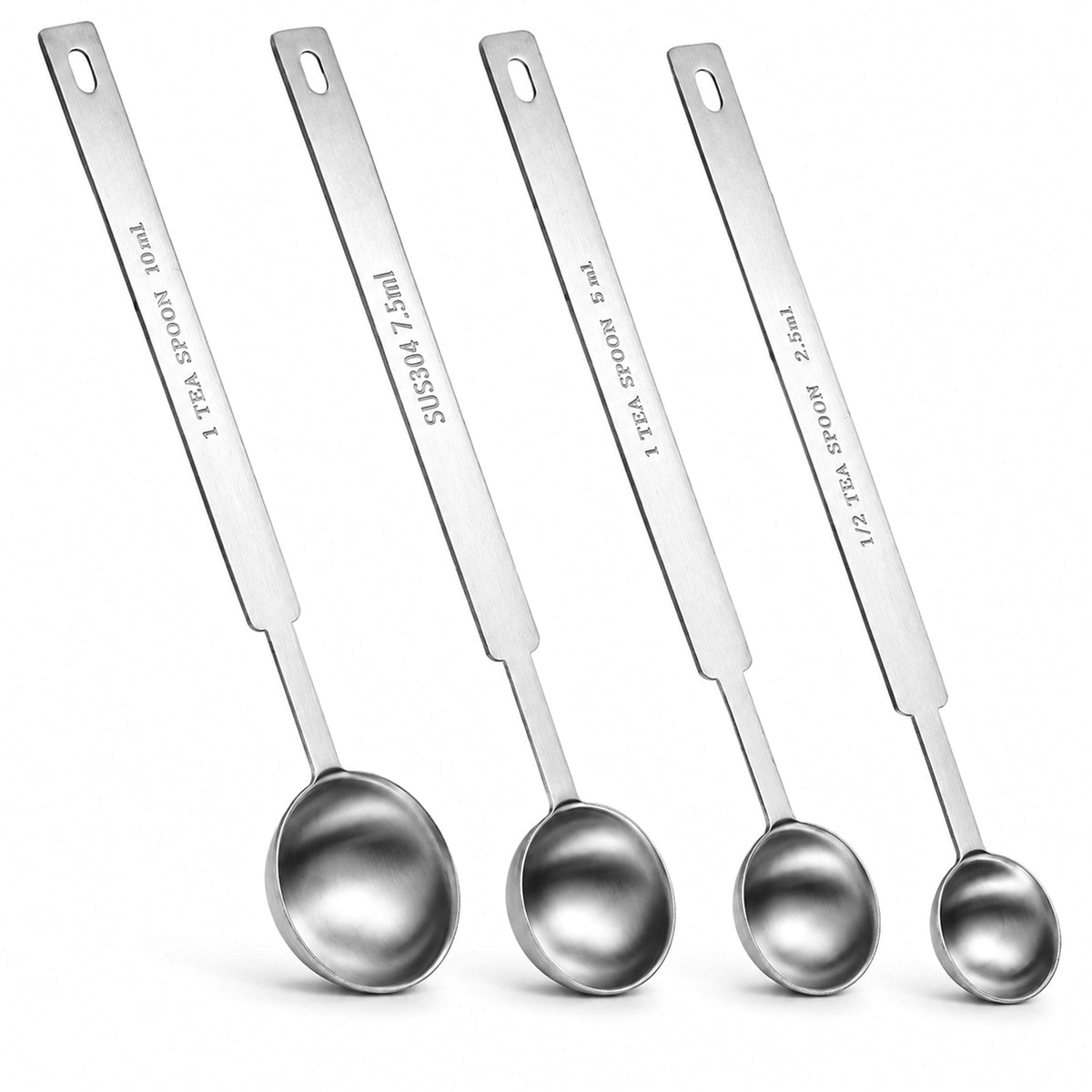 4 Pcs Measuring Spoons Set, Stainless Steel Teaspoon Scoop