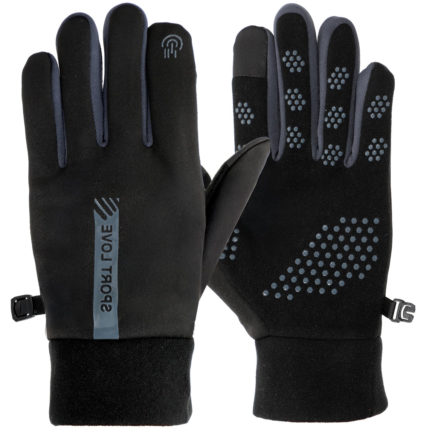 LXUEJIE Winter Gloves Men Women, Touchscreen Gloves with Liner Snow Warm Glove Waterproof Windproof Thermal Glove for Running Hiking Cycling Driving(Black+Grey)