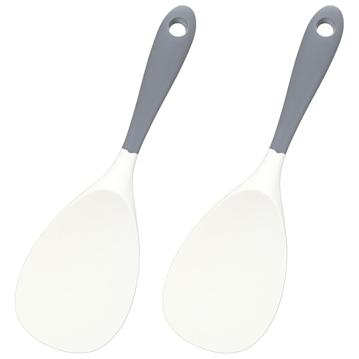 MBAIYO 2Pcs Heat-Resistant Silicone Rice Paddle, Rice Serving Spoon Non-Stick Cooking Utensil Cooker Serving Scooper for Rice Salads Mashed Potato