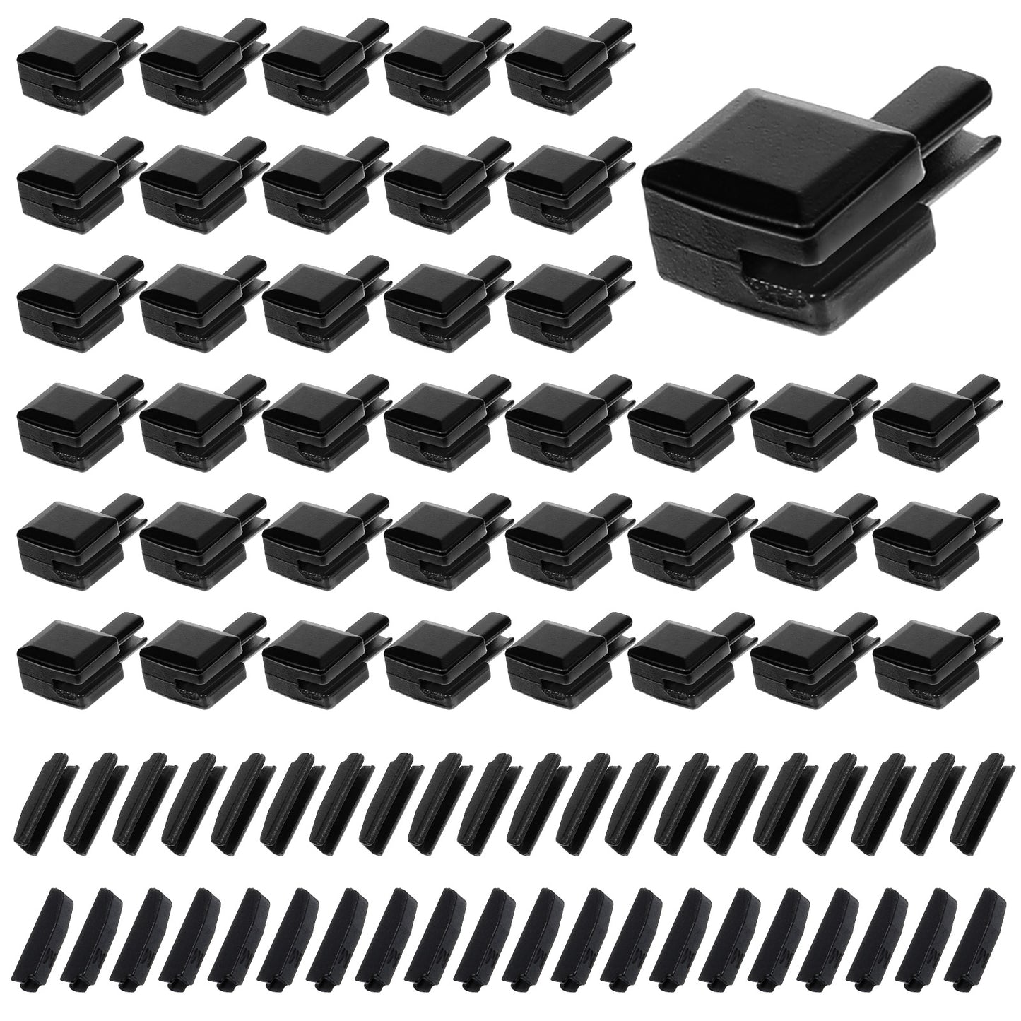 HJZHII 40 Sets Metal Zipper Latch Slider Retainer, #5 Zipper Stopper Repair Kit Zippers Bottom Replacement Zippers Repair Retainer Insertion Pin ZippesSewing Accessories for Jacket Coat Jeans DIY