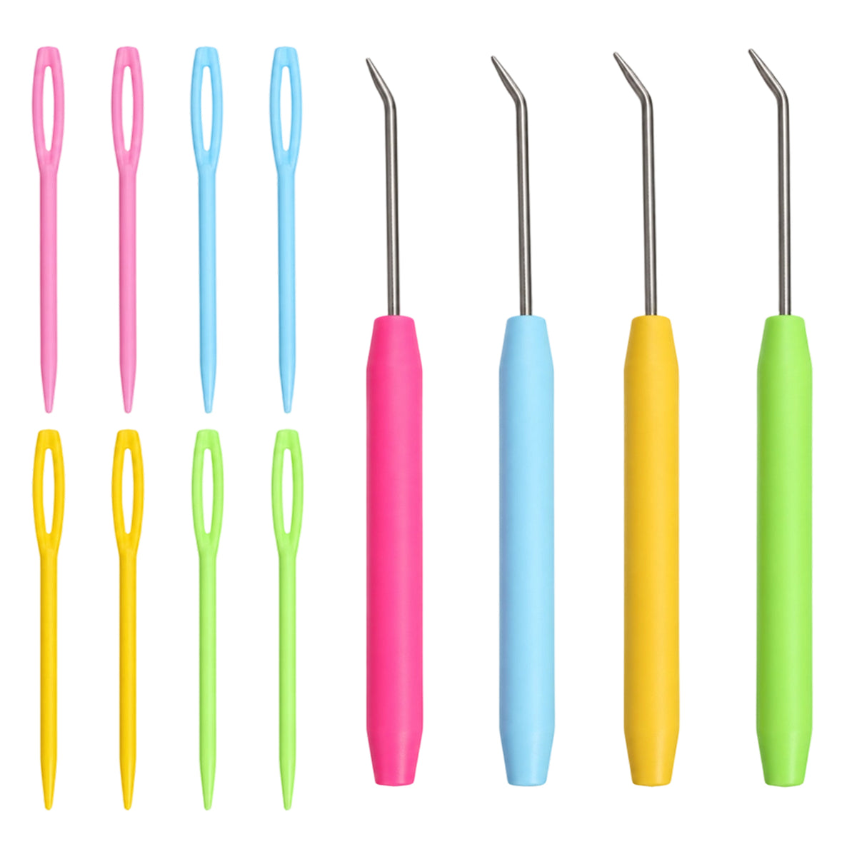 JIEYAO 12Pcs Knitting Crochet Hook Set for Knitting Looms and Boards