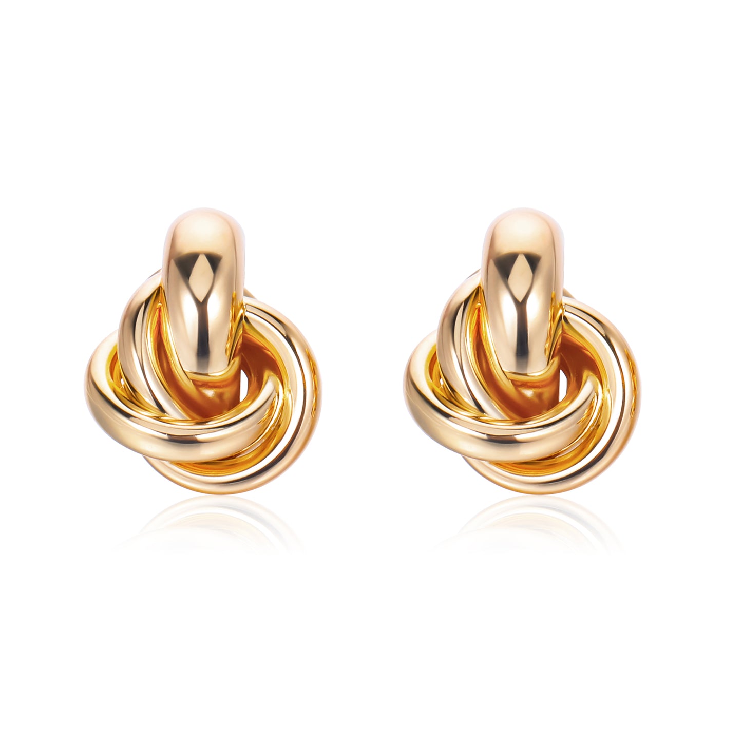 JIEYAO Chunky Gold Knot Earrings Geometric Drop Dangle Earrings Vintage Twisted Knitted Earrings Gold Earrings Hypoallergenic Statement Earring Jewelry for Women