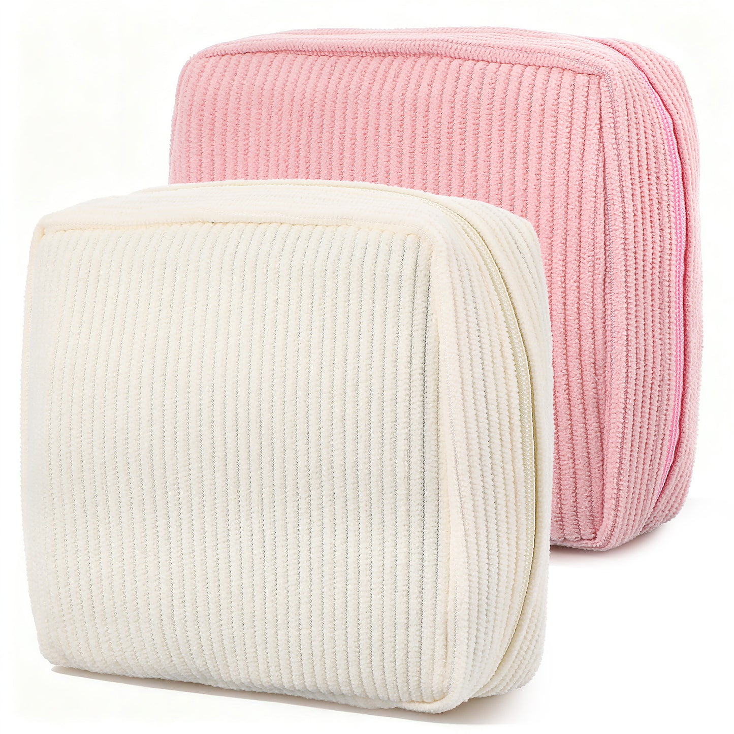 JIEYAO 2Pcs Corduroy Sanitary Napkin Storage Bag, Portable Period Bag for Teen Girls, Cute Period Pouch Soft Menstrual Cup Pouch Menstruation First Pad Bag Tampon Holder for Women