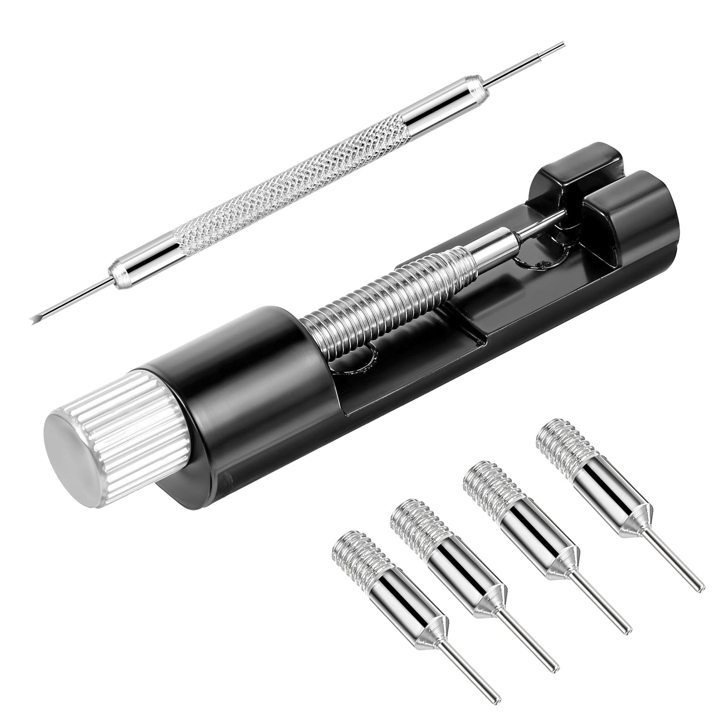 JIYIN Watch Link Removal Kit, Adjust and Remove Bracelets Tools with 5 PCS Replacement Pins, Watch Band Pin Remover, Watch Sizing Adjustment Tool Kit for Watch Repair and Sizing