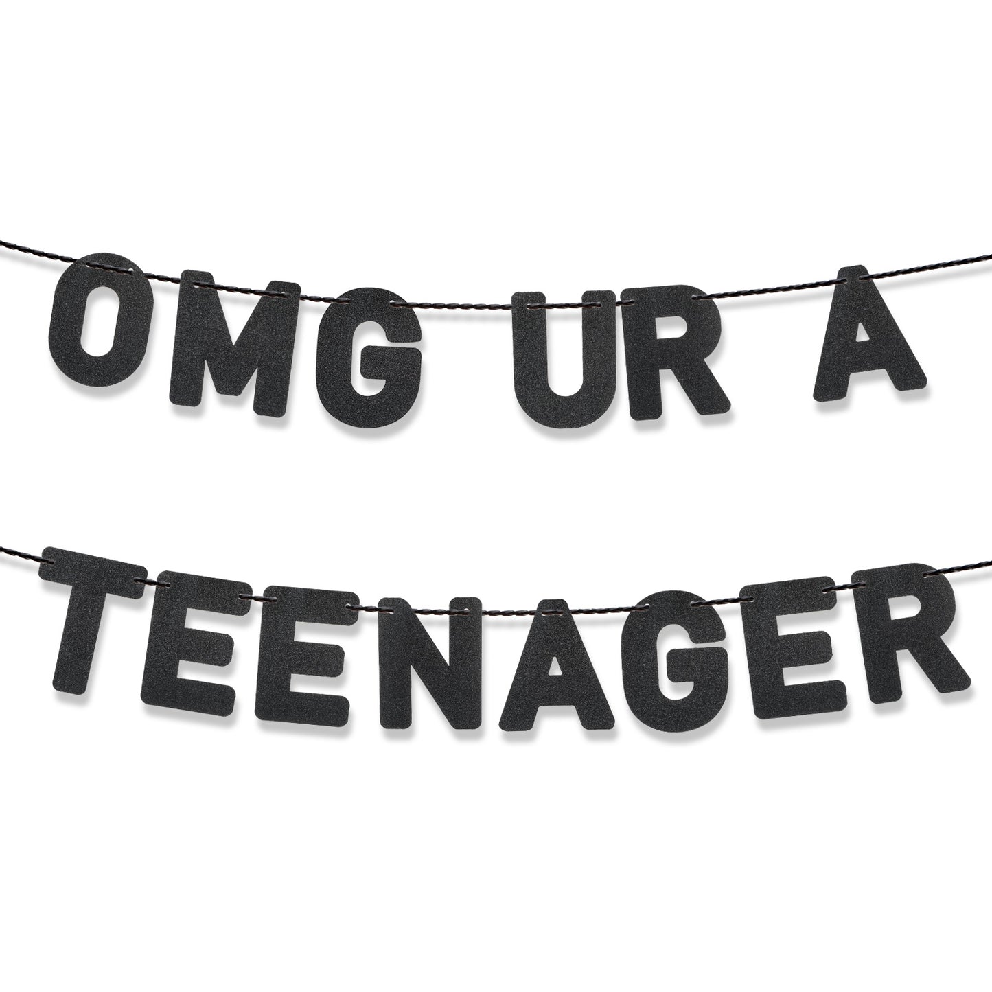 HJZHII Pre-Strung Omg Ur A Teenager Glitter Banner, 13th Birthday Decorations Teen Celebration Party 13th Birthday Supplies for Party
